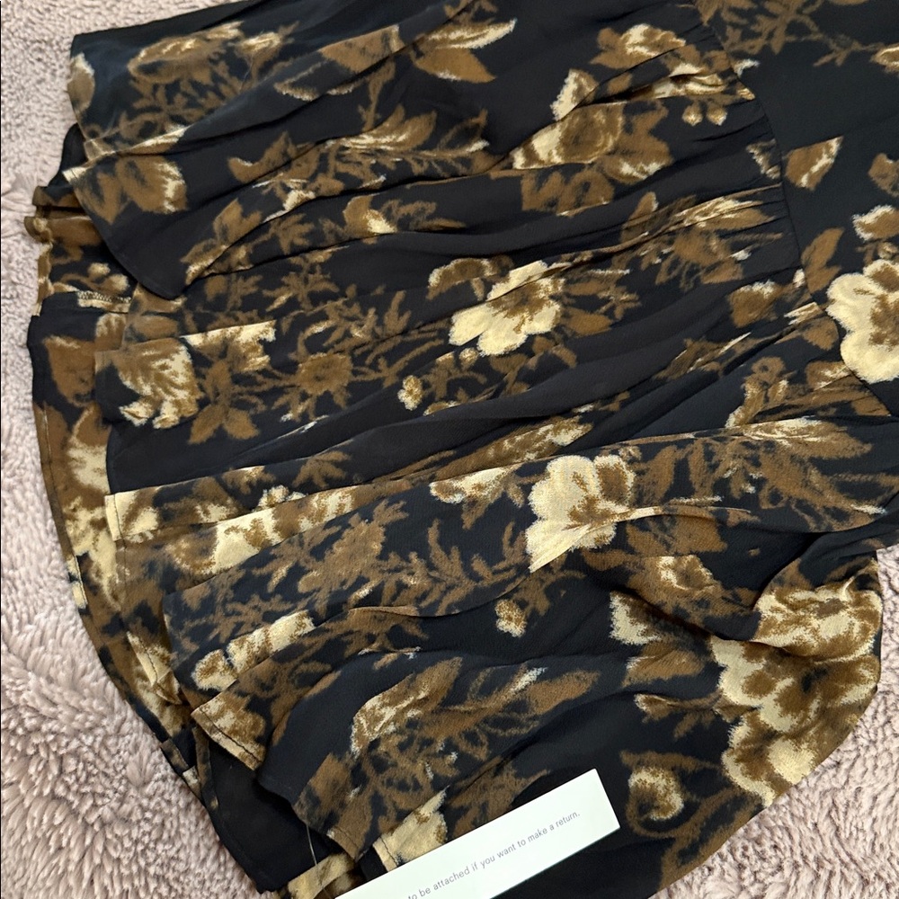 Reformation Black and Brown Floral Dress size 6 - Picture 4 of 8